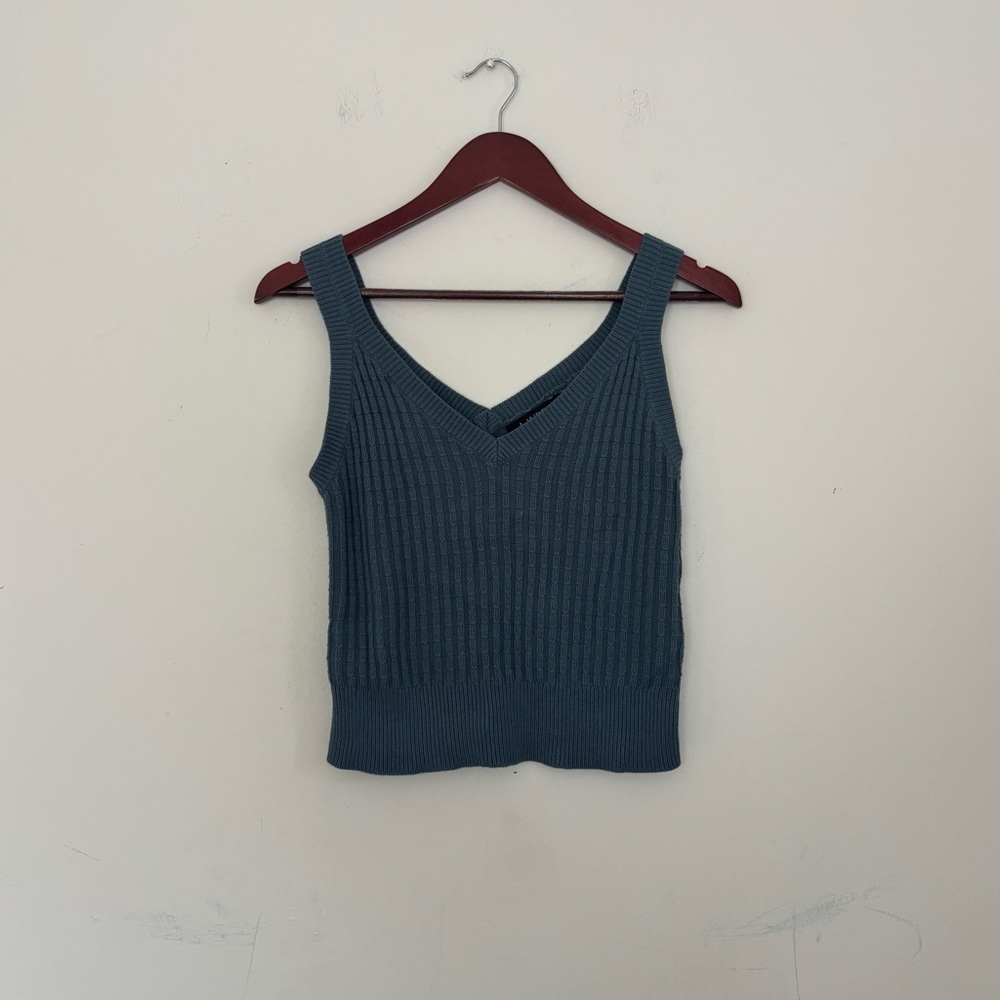 Ralph Lauren blue double V knit sweater tank top - Size small